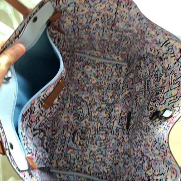 Coach Keith Haring Ice Blue Tote Bag with Pink Sequin Heart New Bag Never Used - Picture 7 of 11